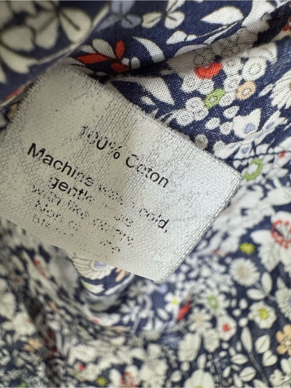 J.Crew Liberty Art Fabrics Floral Cotton Print Button Down Shirt Navy Size 2 - Picture 7 of 8